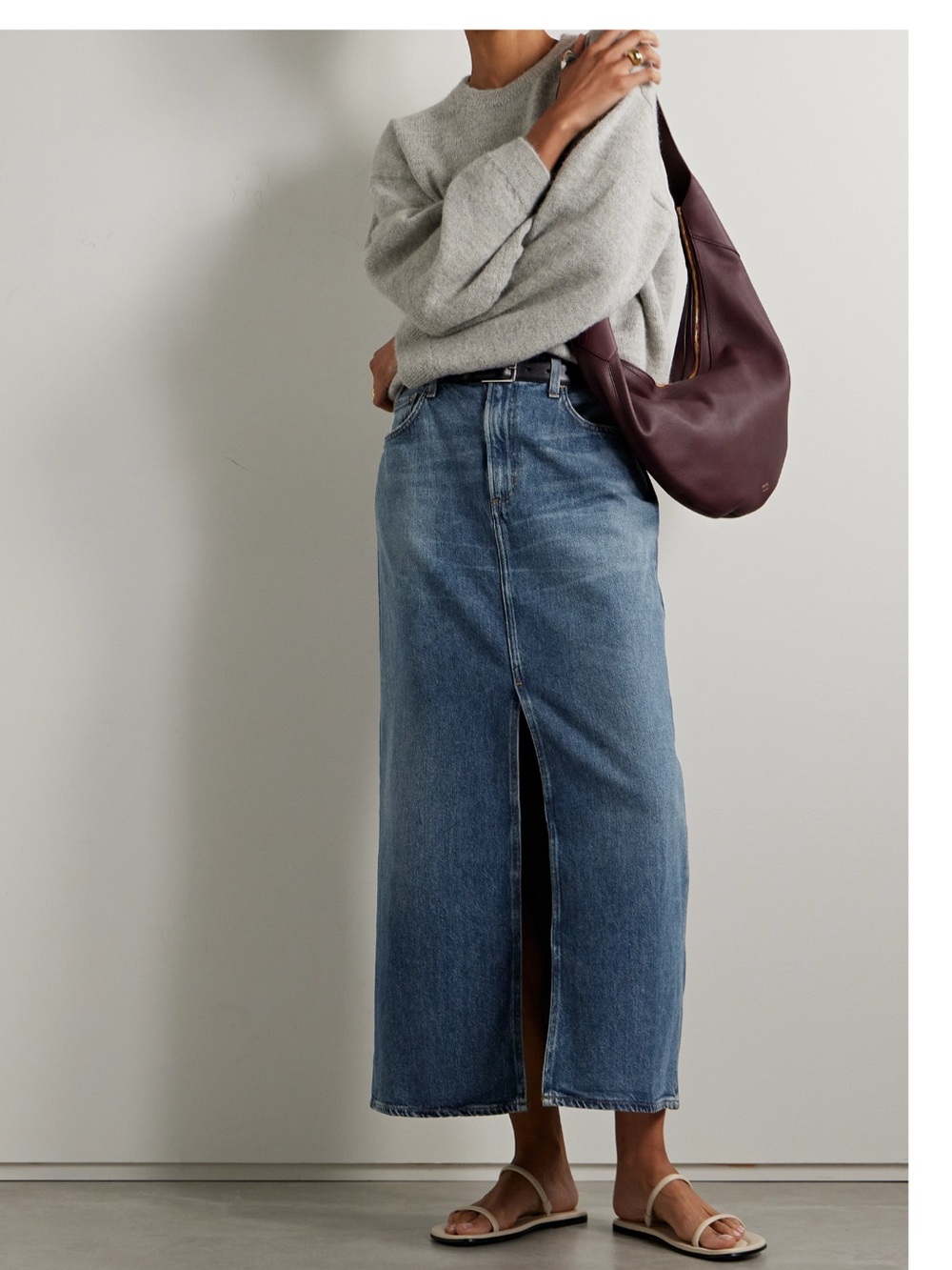 AGOLDE Leif Low-slung maxi skirt in Swing